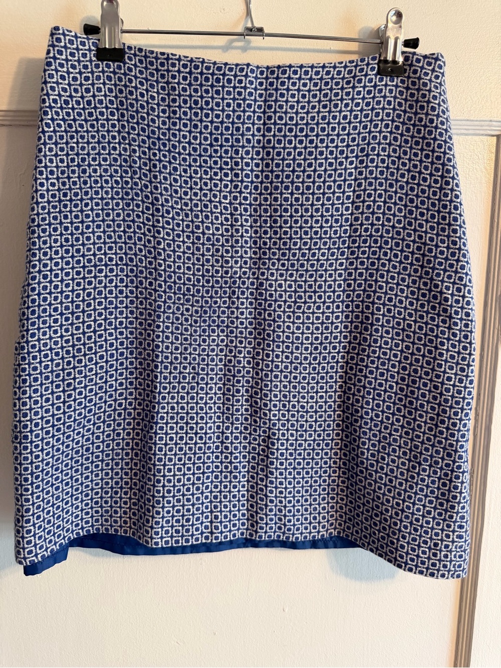 Blue Geometric Print Skirt Boden